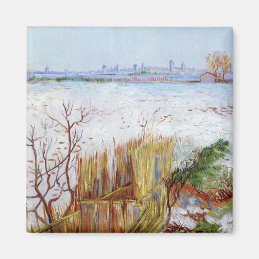 Aimant Paysage neigeux, célèbre peinture de Van Gogh (Devant)