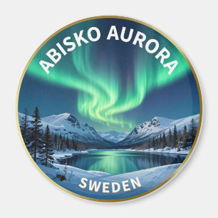 Aimant Paysage nocturne arctique d'Abisko Aurora en Suède