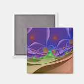 Aimant Paysage roswellien | Arc-en-ciel Fractal Art (Recto/Verso)