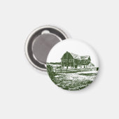 Aimant Paysage rural maison de ferme de style coupe (Recto/Verso)