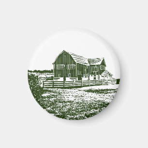 Aimant Paysage rural maison de ferme de style coupe