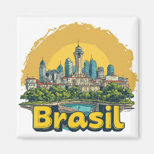 Aimant Paysage urbain coloré de Brasília avec une skyline