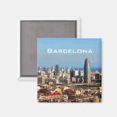 Aimant Paysage urbain de Barcelone (Recto/Verso)