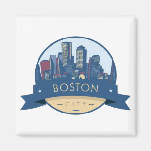 Aimant Paysage urbain de la ville de Boston, skyline de B