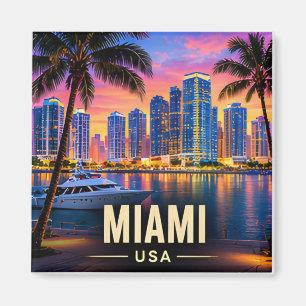 Aimant Paysage urbain de Miami Floride États-Unis Plages 
