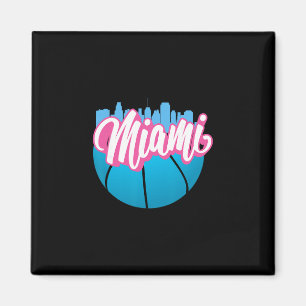 Aimant Paysage urbain de Miami Floride vintage Rétro Miam