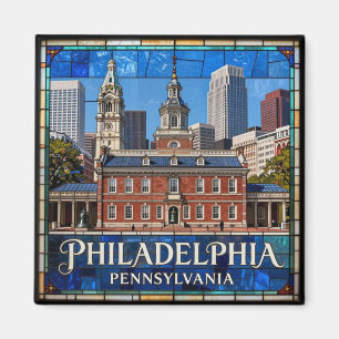 Aimant Paysage urbain historique de Philadelphie en verre