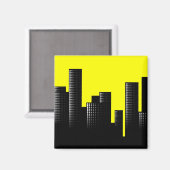 Aimant paysage urbain jaune (Recto/Verso)