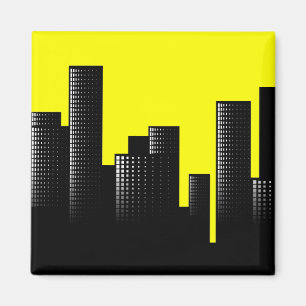 Aimant paysage urbain jaune