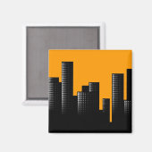 Aimant paysage urbain orange (Recto/Verso)