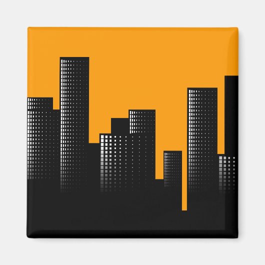 Aimant paysage urbain orange (Devant)