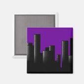 Aimant paysage urbain violet (Recto/Verso)