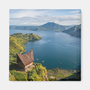 Aimant Paysage volcanique du lac Toba à Sumatra, Indonési