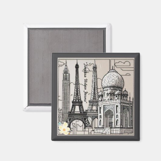 Aimant "Paysages urbains" (Recto/Verso)