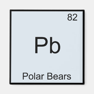 Aimant Pb - Ours Polaires Symbole de l'élément chimique d