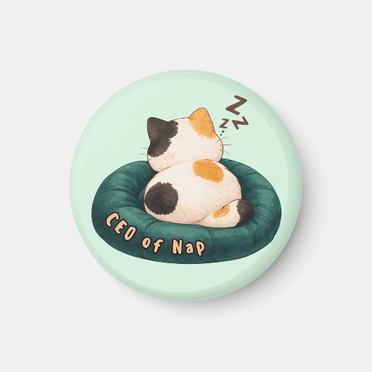 Aimant "PDG de Nap" Chat endormi sur le canapé (Devant)