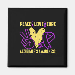 Aimant Peace Cure Love La sensibilisation à Alzheimer