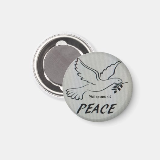 Aimant Peace Dove Button with scripture (Recto/Verso)