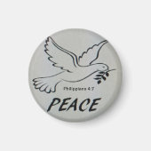 Aimant Peace Dove Button with scripture (Devant)