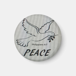Aimant Peace Dove Button with scripture