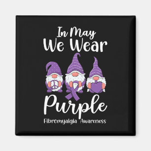 Aimant Peace Hope Love Gnomes Purple Ribbon Fibromyalgia