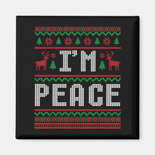 Aimant Peace I Come In Peace Couple Matching Ugly Christm (Devant)