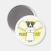 Aimant Peace Joy Border Collie (Recto/Verso)