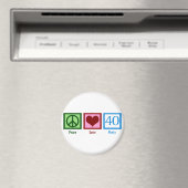 Aimant Peace Love 40e anniversaire mignonne fête (In Situ (Lave-vaisselle))