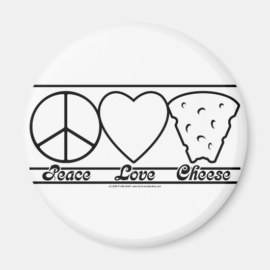 Aimant Peace Love and Cheese (Devant)
