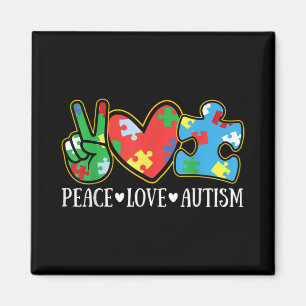 Aimant Peace Love Autism Puzzle Sensibilisation sur l'aut