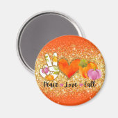 Aimant Peace Love Automne Texte et couleur personnalisés (Recto/Verso)