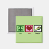 Aimant Peace Love Avocados (Recto/Verso)