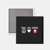 Aimant Peace Love Badminton Player Badmitton (Recto/Verso)