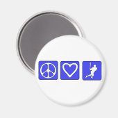 Aimant Peace Love Baseball (Recto/Verso)