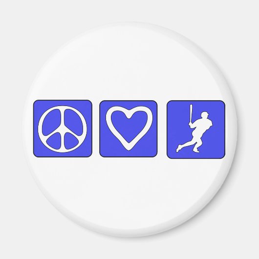 Aimant Peace Love Baseball (Devant)