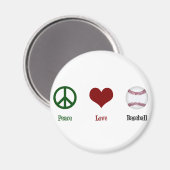 Aimant Peace Love Baseball (Recto/Verso)