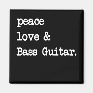 Aimant Peace Love & Basse Guitare Musicien Guitaris