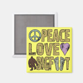 Aimant Peace Love Bigfoot (Recto/Verso)