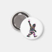 Aimant Peace Love Bigfoot Hippie Funny Bigfoot Lover   (Recto/Verso)