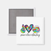 Aimant Peace Love Bowling Tie Dye Funny Bowling Lovers (Recto/Verso)