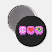 Aimant Peace Love Brésil (Recto/Verso)