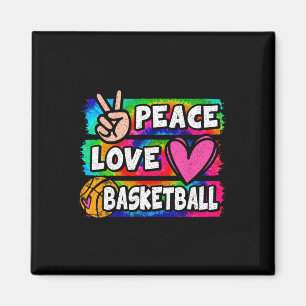 Aimant Peace Love Bysketbyll Lover Cute Tie Dye Girls Boy