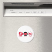 Aimant Peace Love Cheer Red (In Situ (Lave-vaisselle))