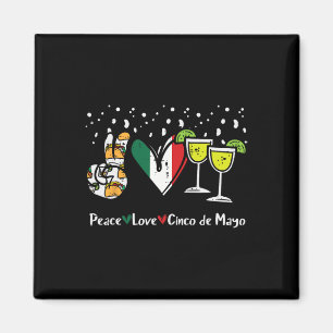Aimant Peace Love Cinco De Mayo Party Fiesta Mexicaine
