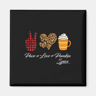 Aimant Peace Love Citrouille épice Fall Thanksgiving Hall