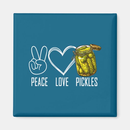 Aimant Peace Love Ckles Retro Jar Of Sliced Ckles Funny F (Devant)