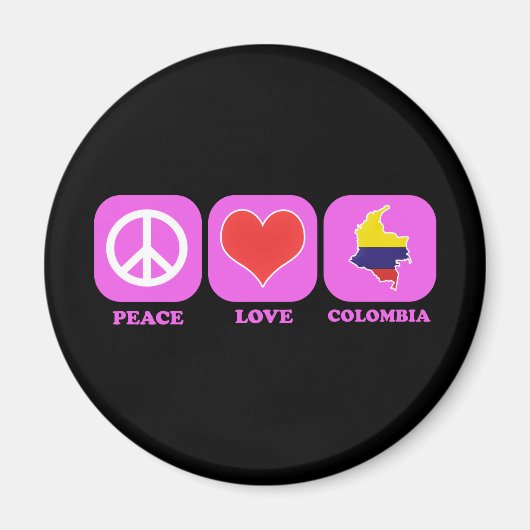 Aimant Peace Love Colombie (Devant)