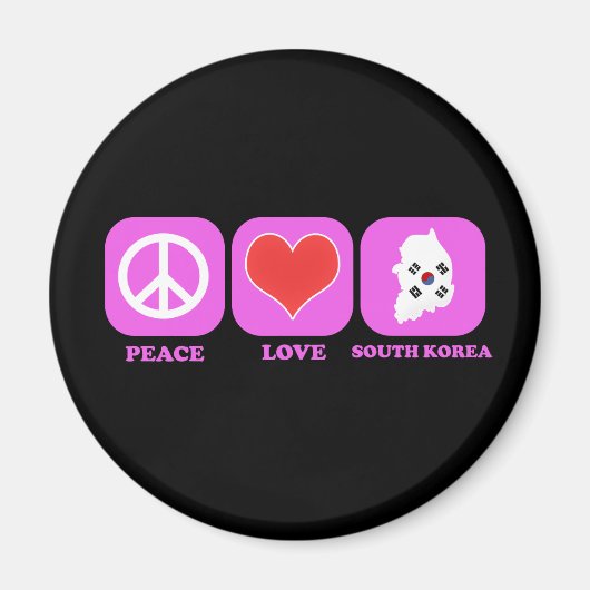 Aimant Peace Love Corée du Sud (Devant)