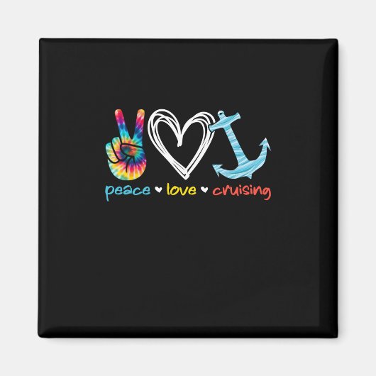 Aimant Peace Love Cruising Ship Flottant Ocean Tie Dye (Devant)