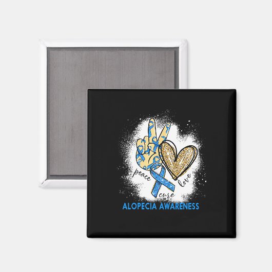 Aimant Peace Love Cure Bleached Alopecia Sensibilisation (Recto/Verso)